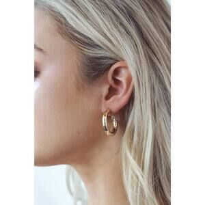 Lulus Match My Energy 14kt Gold Hoop Earrings